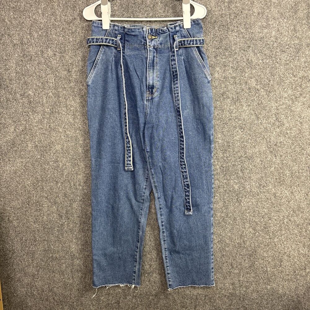 Abercrombie & fitch Jeans Womens Size 31 Blue Paper Bag Raw hem Ultra High Rise